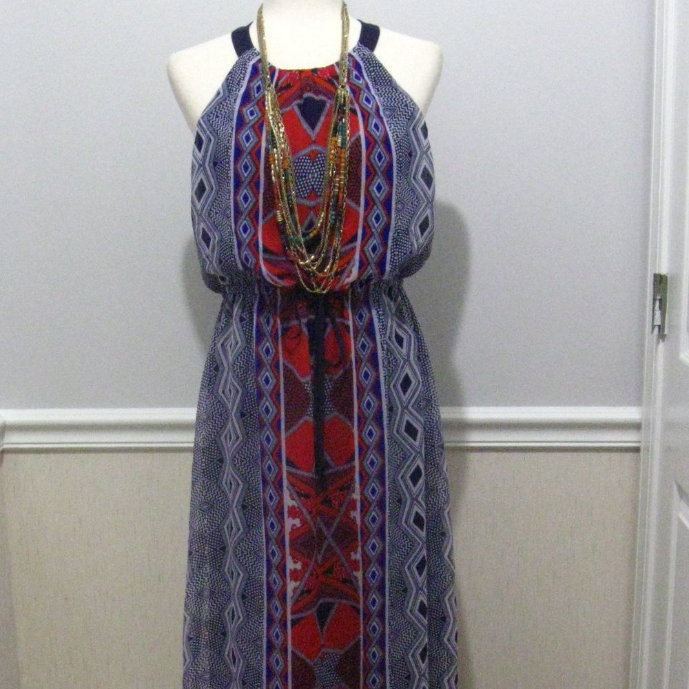Flowy Chiffon Maxi Dress sz 4 Summer Vacation
